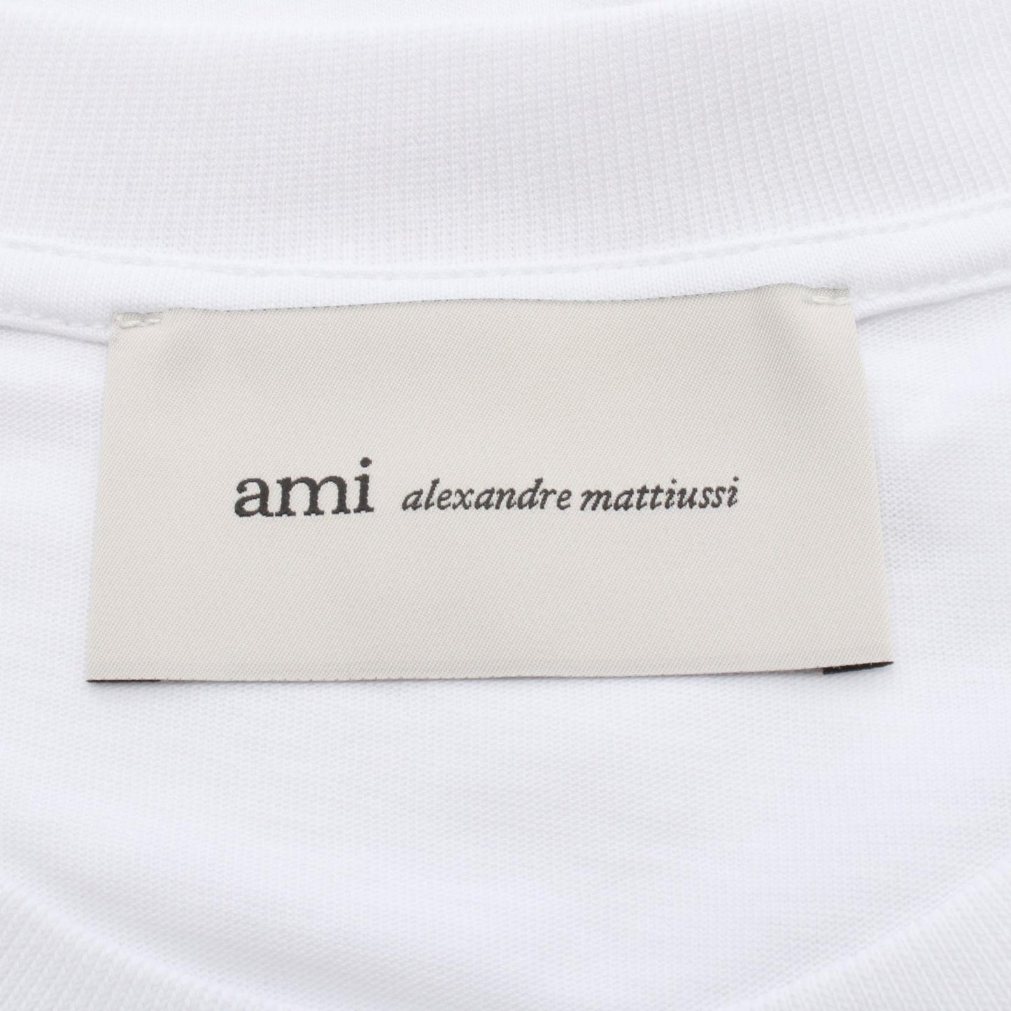ハートロゴ刺繍 半袖Tシャツ コットン ホワイト アミアレクサンドルマテュッシ