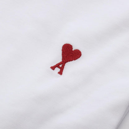 ハートロゴ刺繍 長袖Tシャツ コットン ホワイト アミアレクサンドルマテュッシ