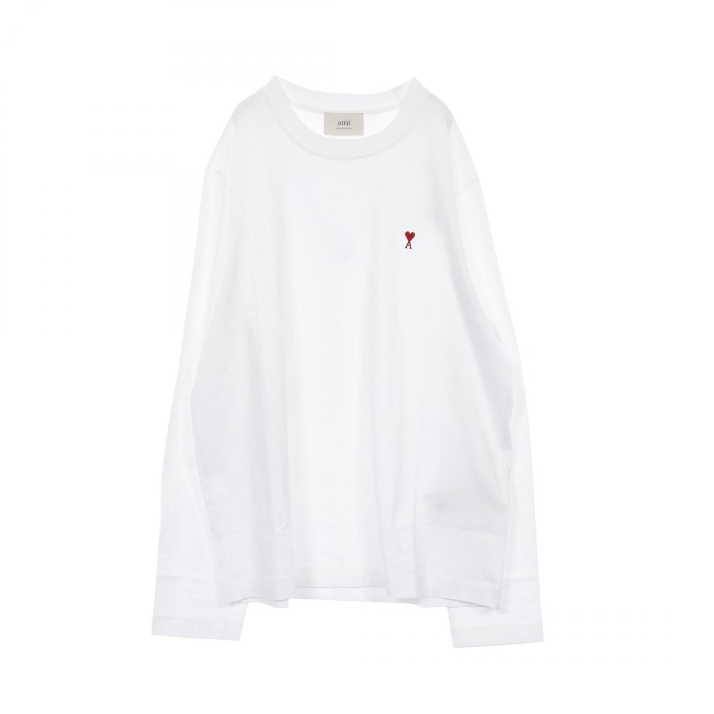 ハートロゴ刺繍 長袖Tシャツ コットン ホワイト アミアレクサンドルマテュッシ