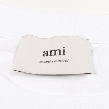 ハートロゴ刺繍 長袖Tシャツ コットン ホワイト アミアレクサンドルマテュッシ