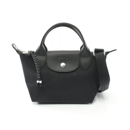 ル プリアージュ エナジー XS 2WAY ハンドバッグ キャンバス レザー ブラック ロンシャン