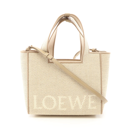 FONT TOTE フォント トート スモール 2WAY ハンドバッグ トートバッグ キャンバス レザー ベージュ ロエベ