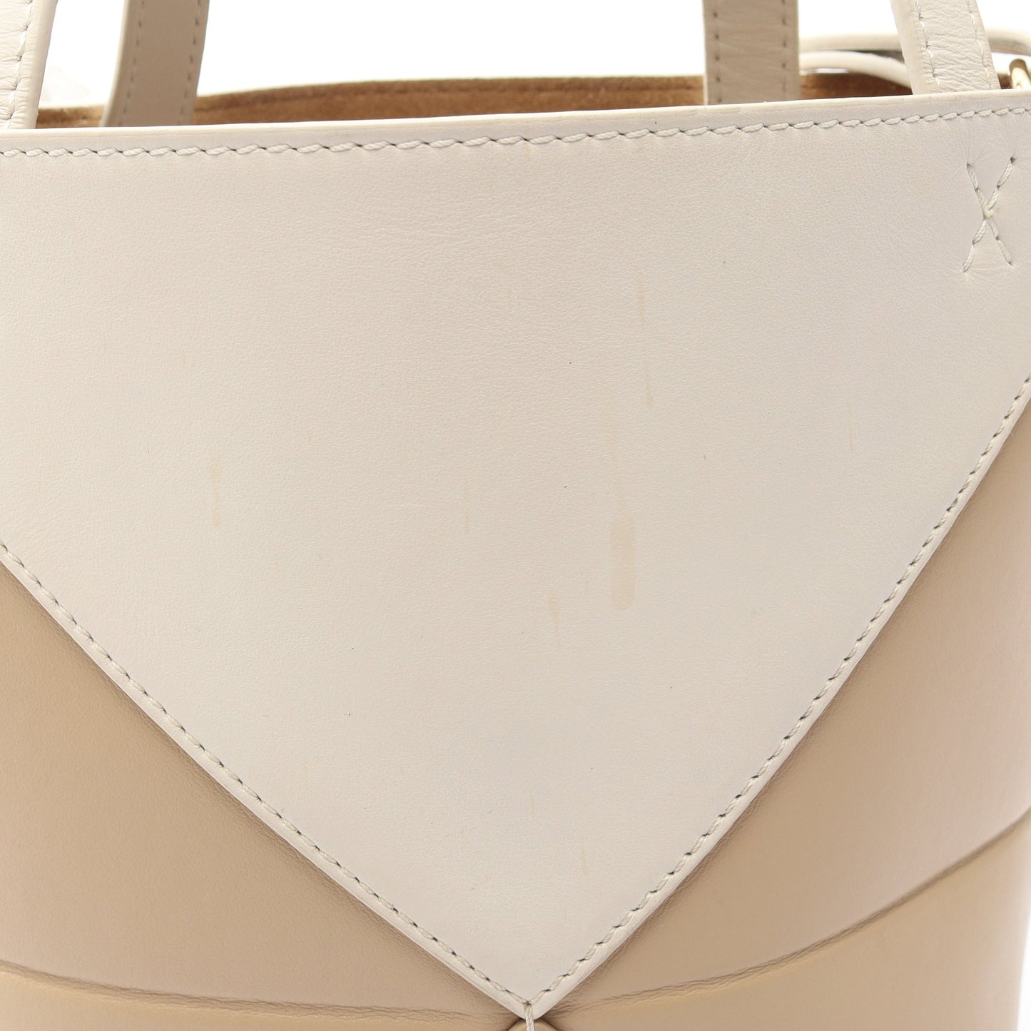 パズルフォルド ミニ 2WAY ハンドバッグ レザー ベージュ アイボリー ロエベ バッグ LOEWE