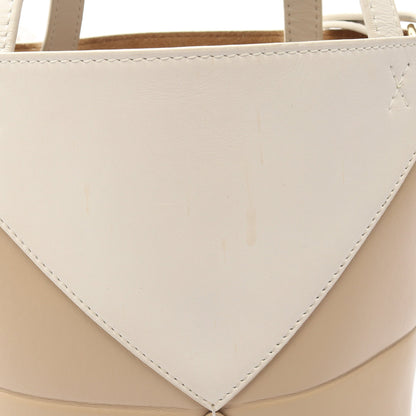パズルフォルド ミニ 2WAY ハンドバッグ レザー ベージュ アイボリー ロエベ バッグ LOEWE