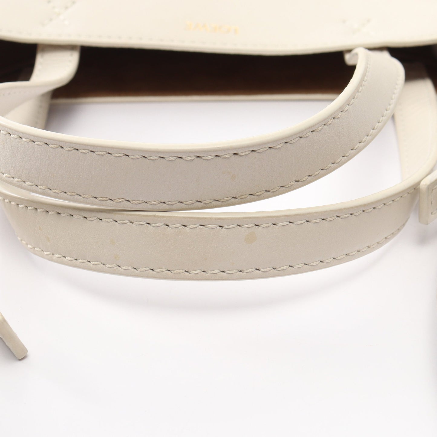 パズルフォルド ミニ 2WAY ハンドバッグ レザー ベージュ アイボリー ロエベ バッグ LOEWE