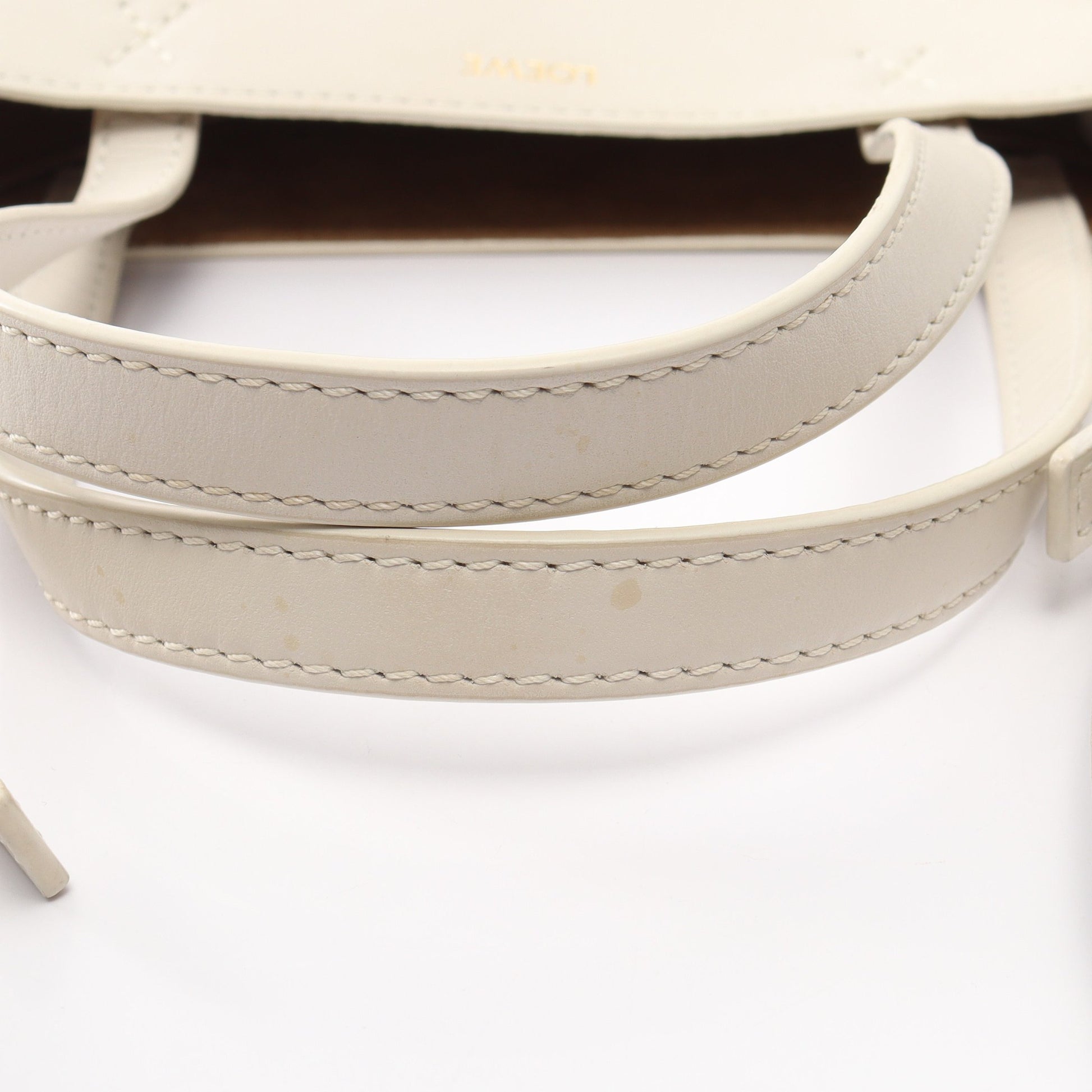パズルフォルド ミニ 2WAY ハンドバッグ レザー ベージュ アイボリー ロエベ バッグ LOEWE