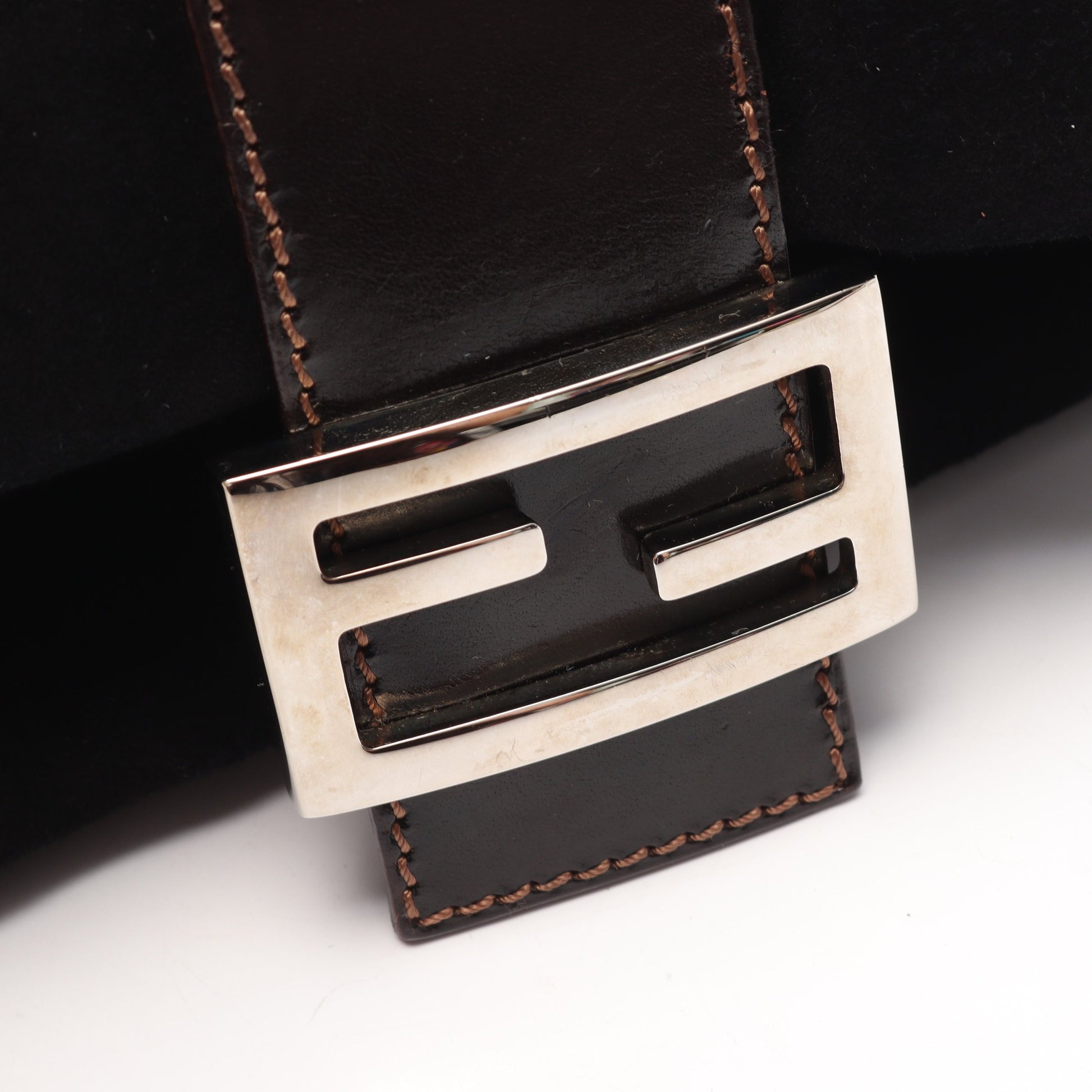 マンマバケット ハンドバッグ スウェード レザー ブラック フェンディ バッグ FENDI