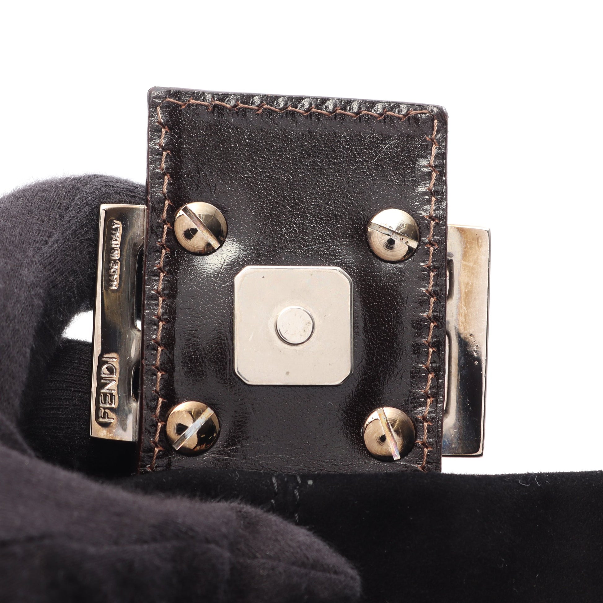 マンマバケット ハンドバッグ スウェード レザー ブラック フェンディ バッグ FENDI