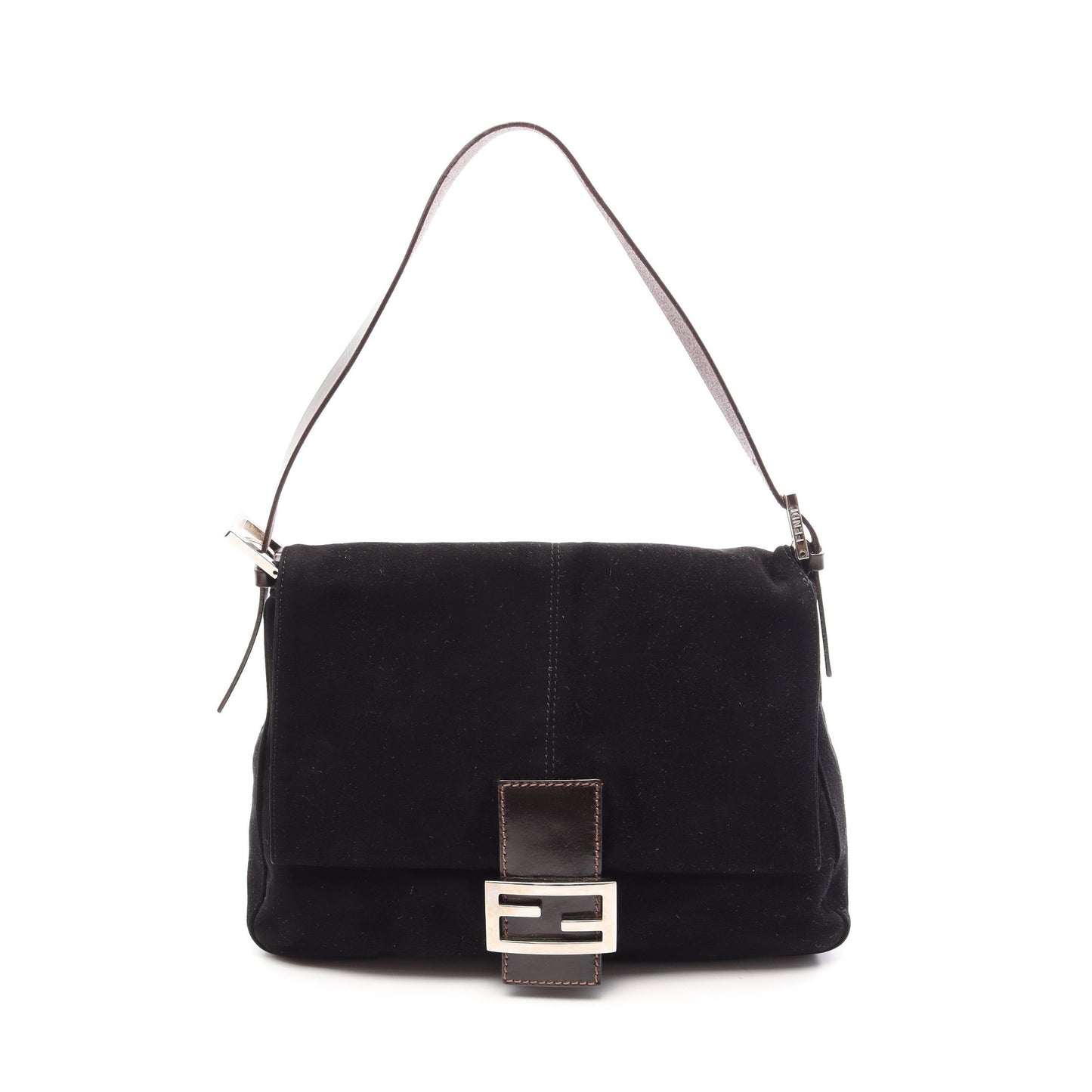 マンマバケット ハンドバッグ スウェード レザー ブラック フェンディ バッグ FENDI