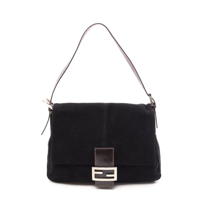 マンマバケット ハンドバッグ スウェード レザー ブラック フェンディ バッグ FENDI