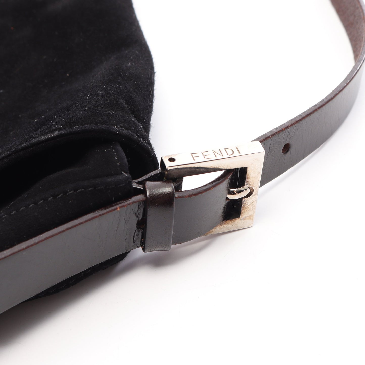 マンマバケット ハンドバッグ スウェード レザー ブラック フェンディ バッグ FENDI