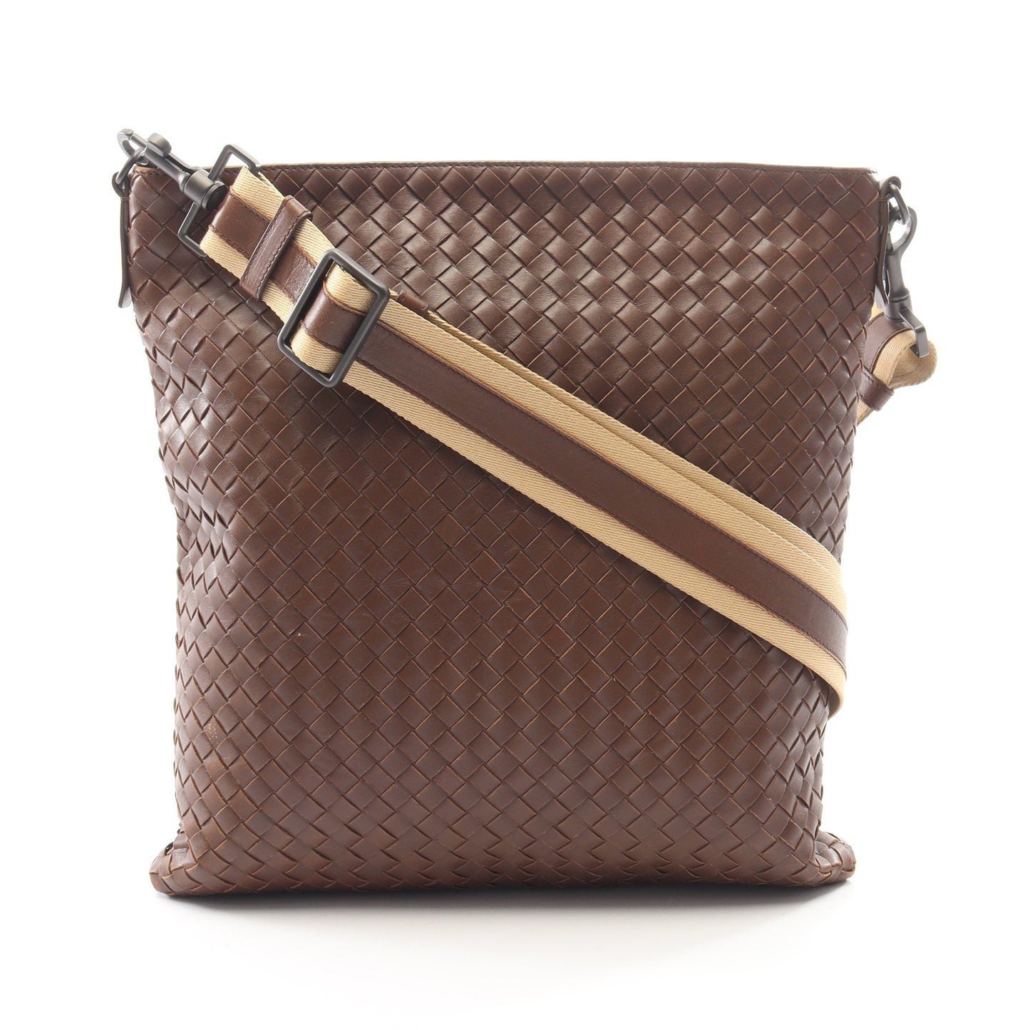 イントレチャート ショルダーバッグ レザー ブラウン ボッテガヴェネタ バッグ BOTTEGA VENETA
