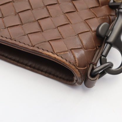 イントレチャート ショルダーバッグ レザー ブラウン ボッテガヴェネタ バッグ BOTTEGA VENETA