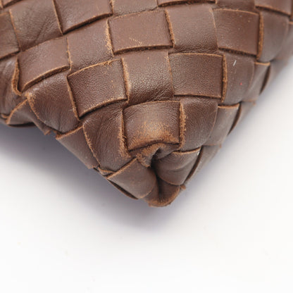 イントレチャート ショルダーバッグ レザー ブラウン ボッテガヴェネタ バッグ BOTTEGA VENETA
