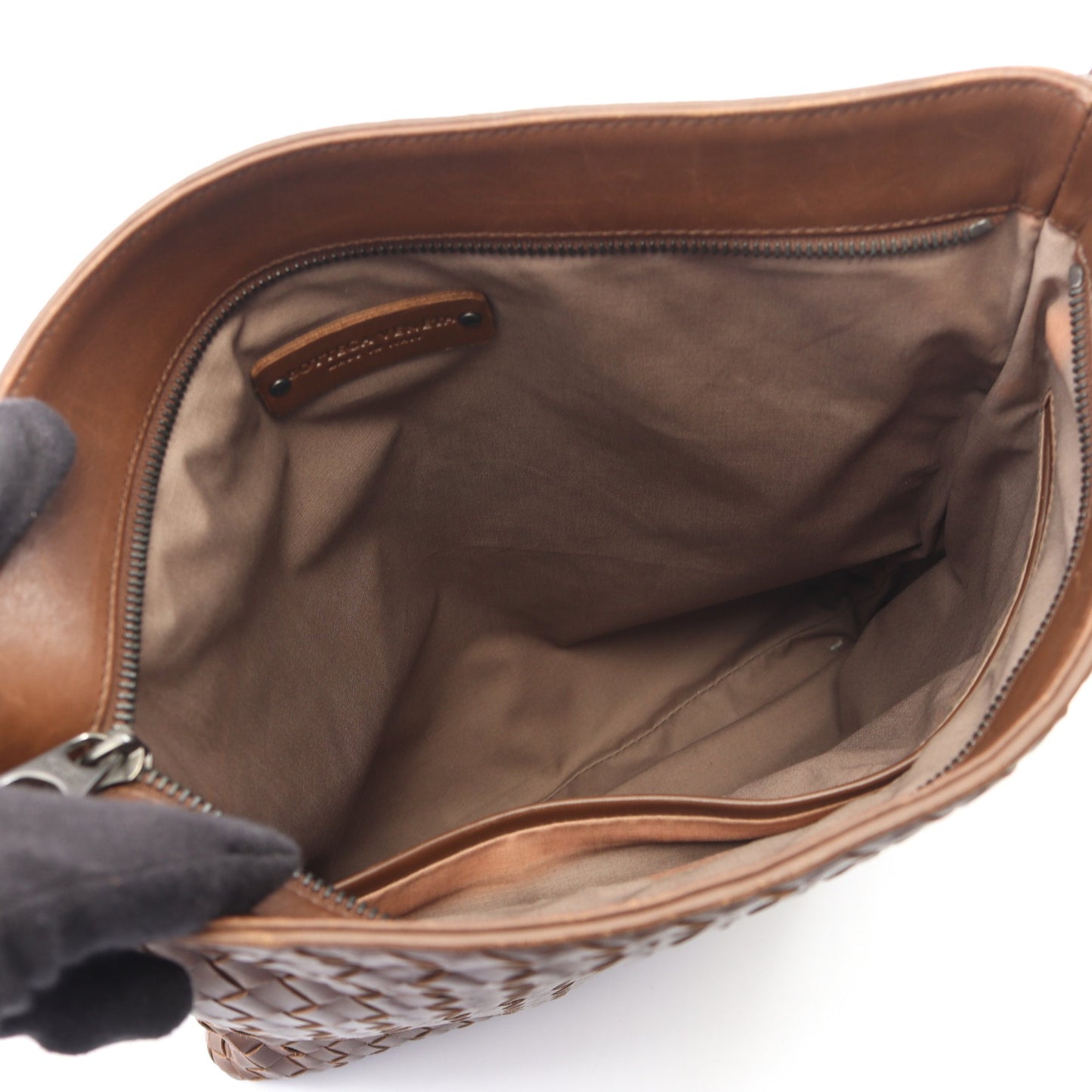 イントレチャート ショルダーバッグ レザー ブラウン ボッテガヴェネタ バッグ BOTTEGA VENETA