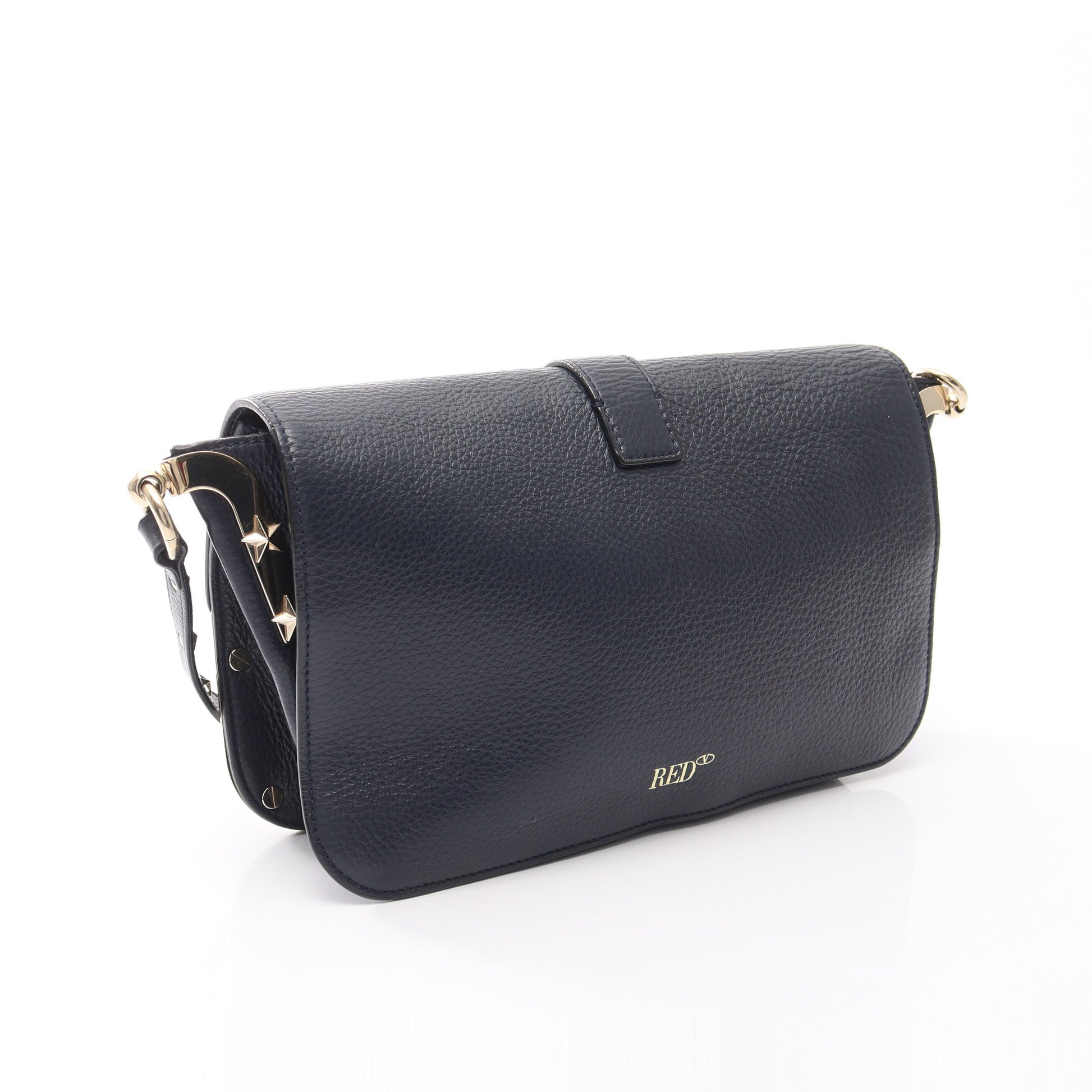 スタースタッズ ショルダーバッグ レザー ネイビー レッドヴァレンティノ バッグ RED VALENTINO