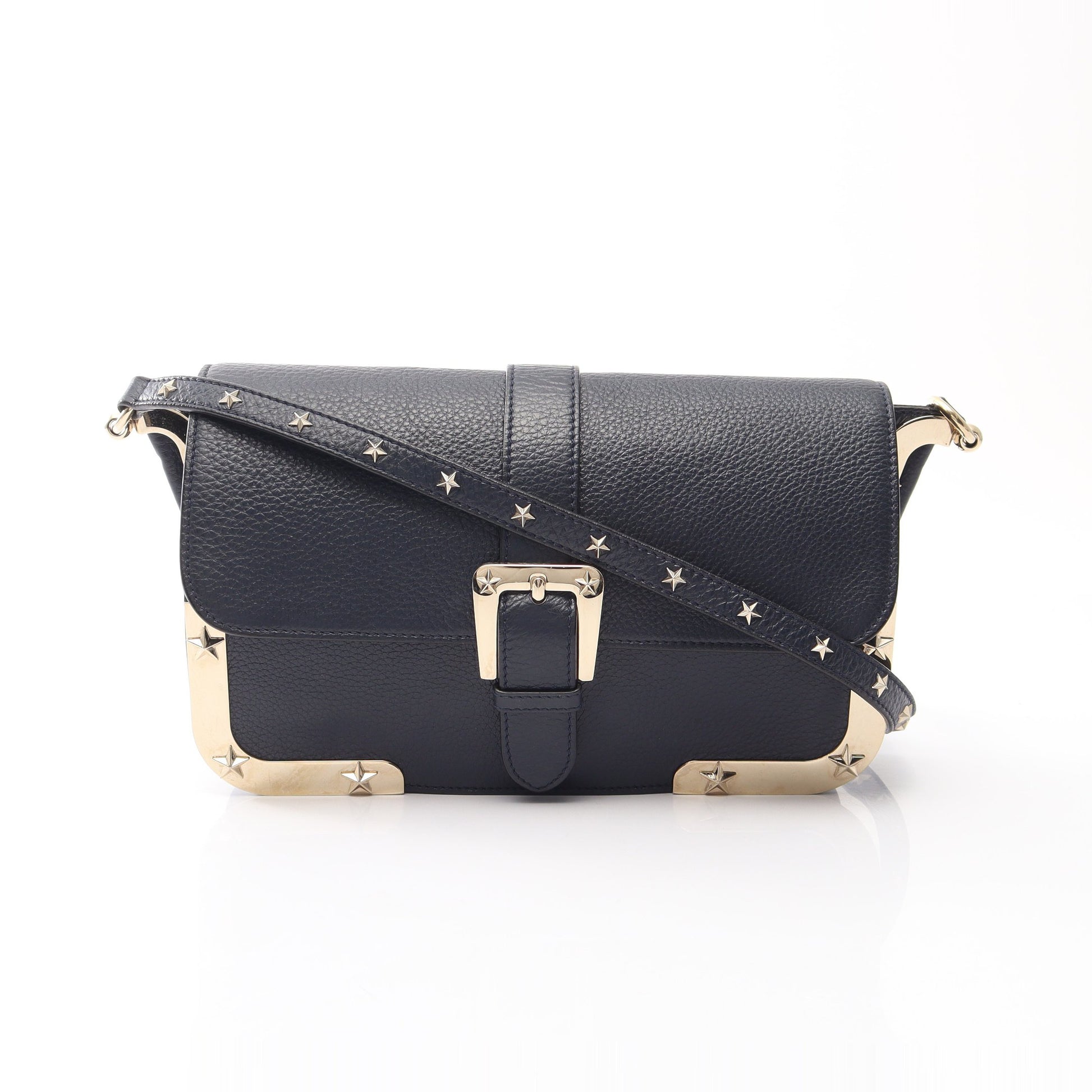 スタースタッズ ショルダーバッグ レザー ネイビー レッドヴァレンティノ バッグ RED VALENTINO