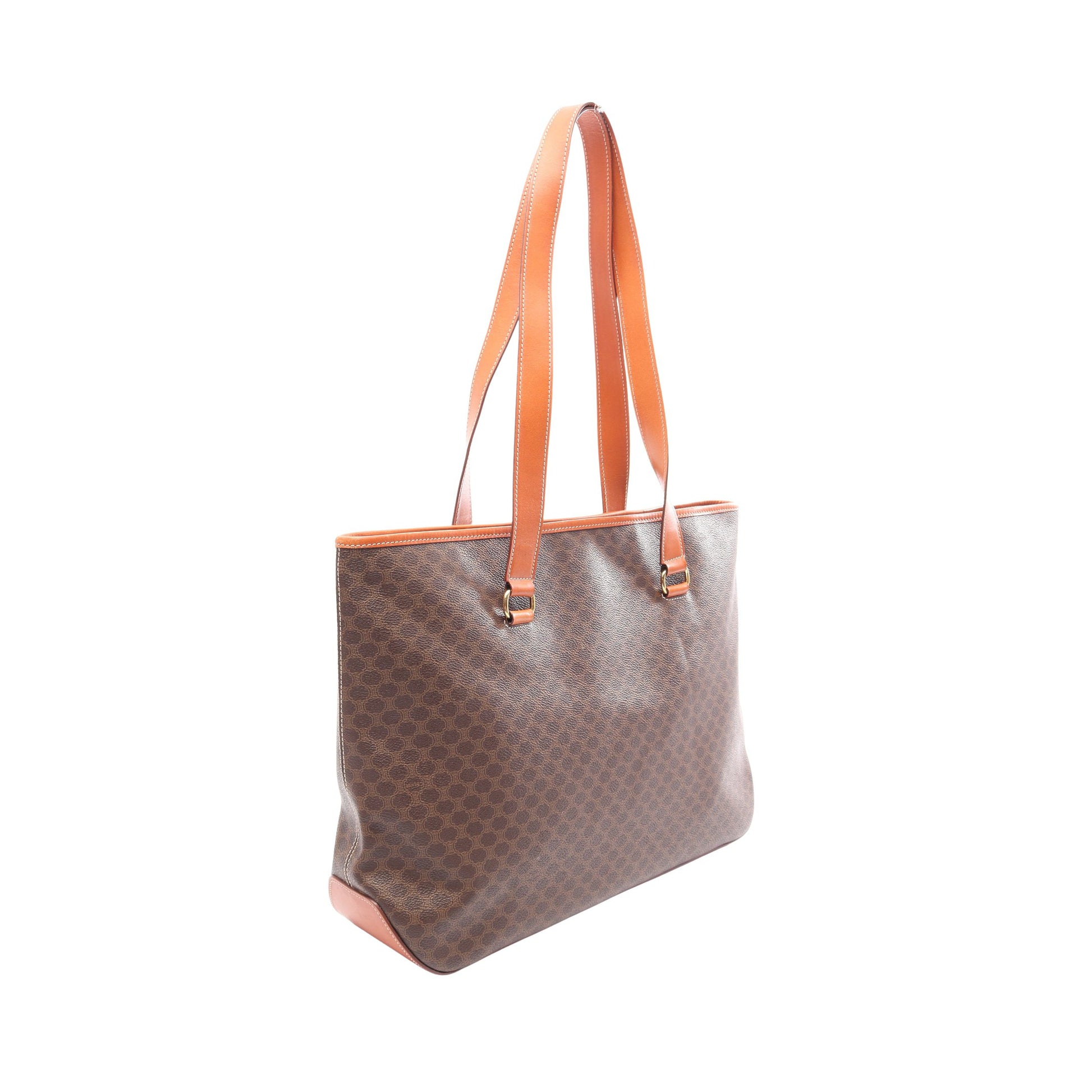 マカダム ショルダーバッグ トートバッグ PVC レザー ダークブラウン ブラウン セリーヌ バッグ CELINE
