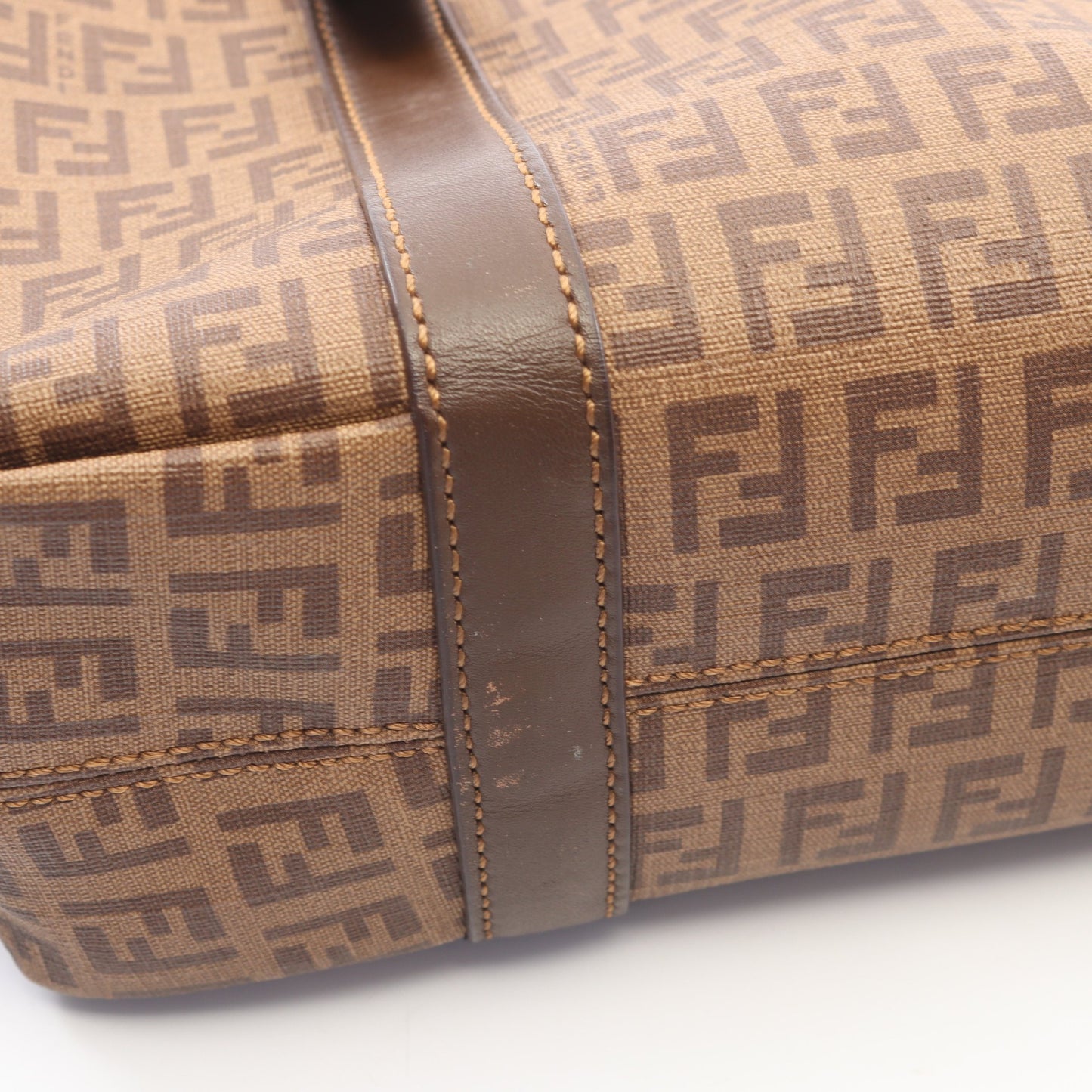 ズッキーノ ハンドバッグ トートバッグ PVC レザー ブラウン ダークブラウン フェンディ バッグ FENDI
