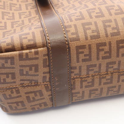 ズッキーノ ハンドバッグ トートバッグ PVC レザー ブラウン ダークブラウン フェンディ バッグ FENDI