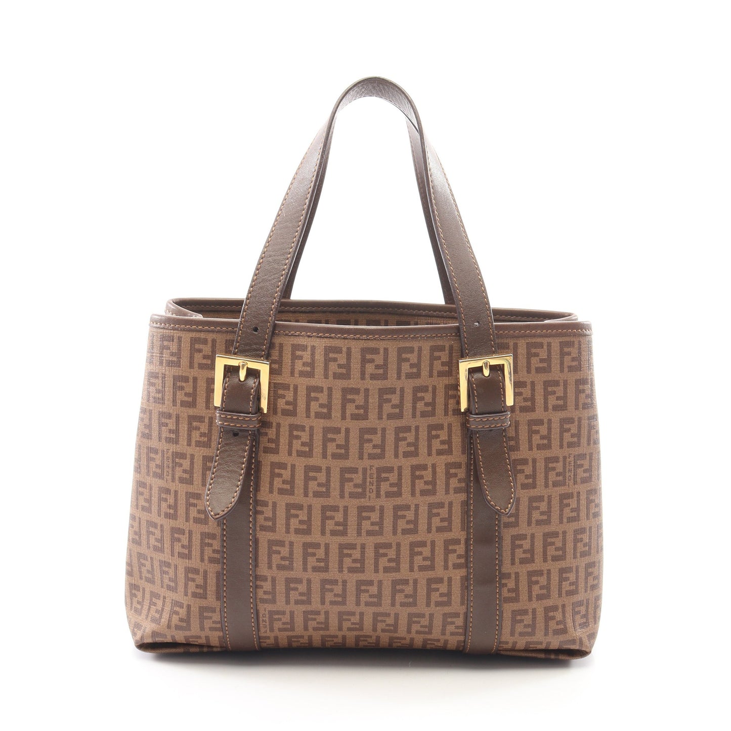 ズッキーノ ハンドバッグ トートバッグ PVC レザー ブラウン ダークブラウン フェンディ バッグ FENDI