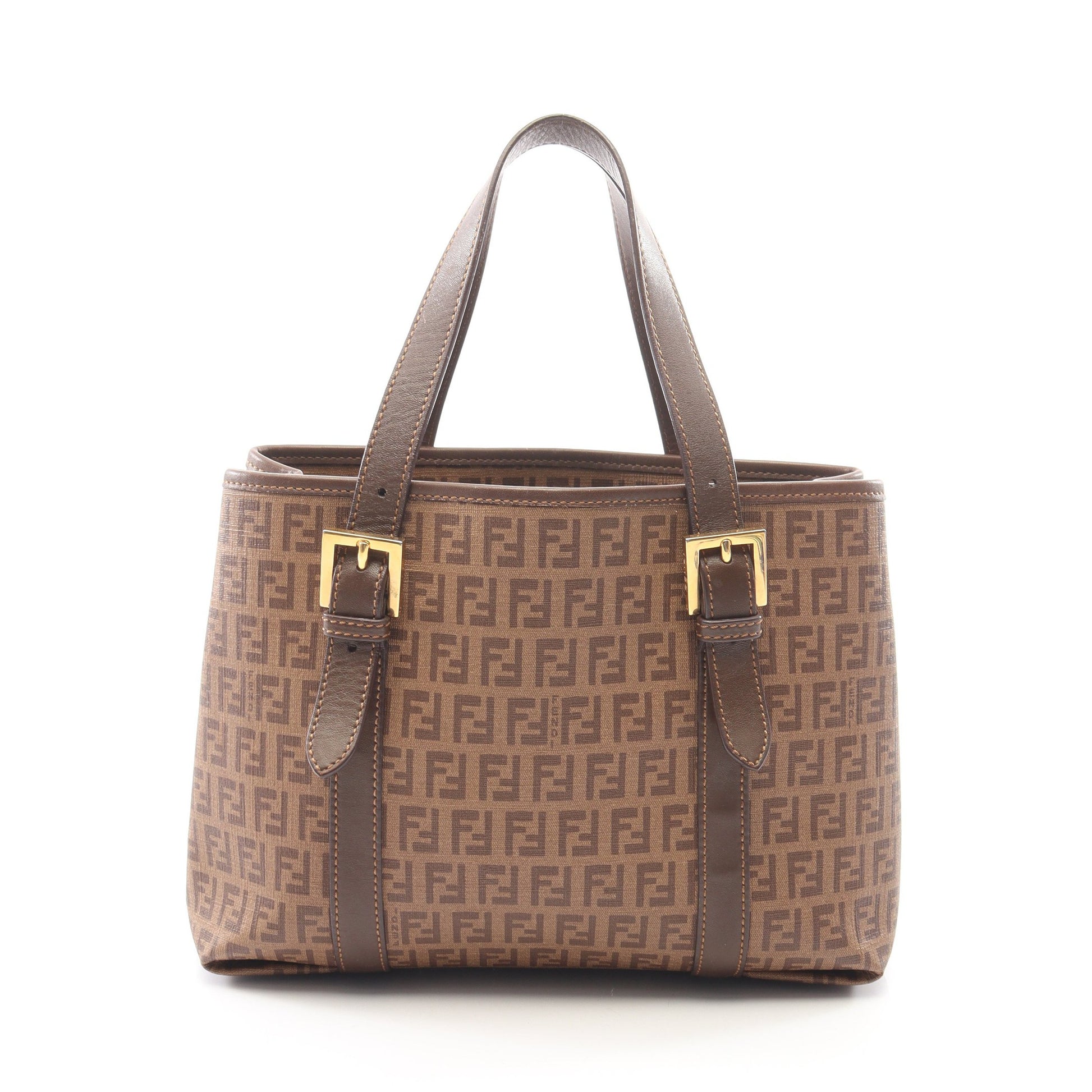 ズッキーノ ハンドバッグ トートバッグ PVC レザー ブラウン ダークブラウン フェンディ バッグ FENDI