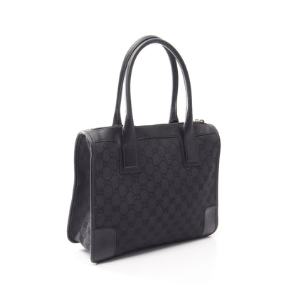 GGキャンバス ハンドバッグ トートバッグ キャンバス レザー ブラック グッチ バッグ GUCCI