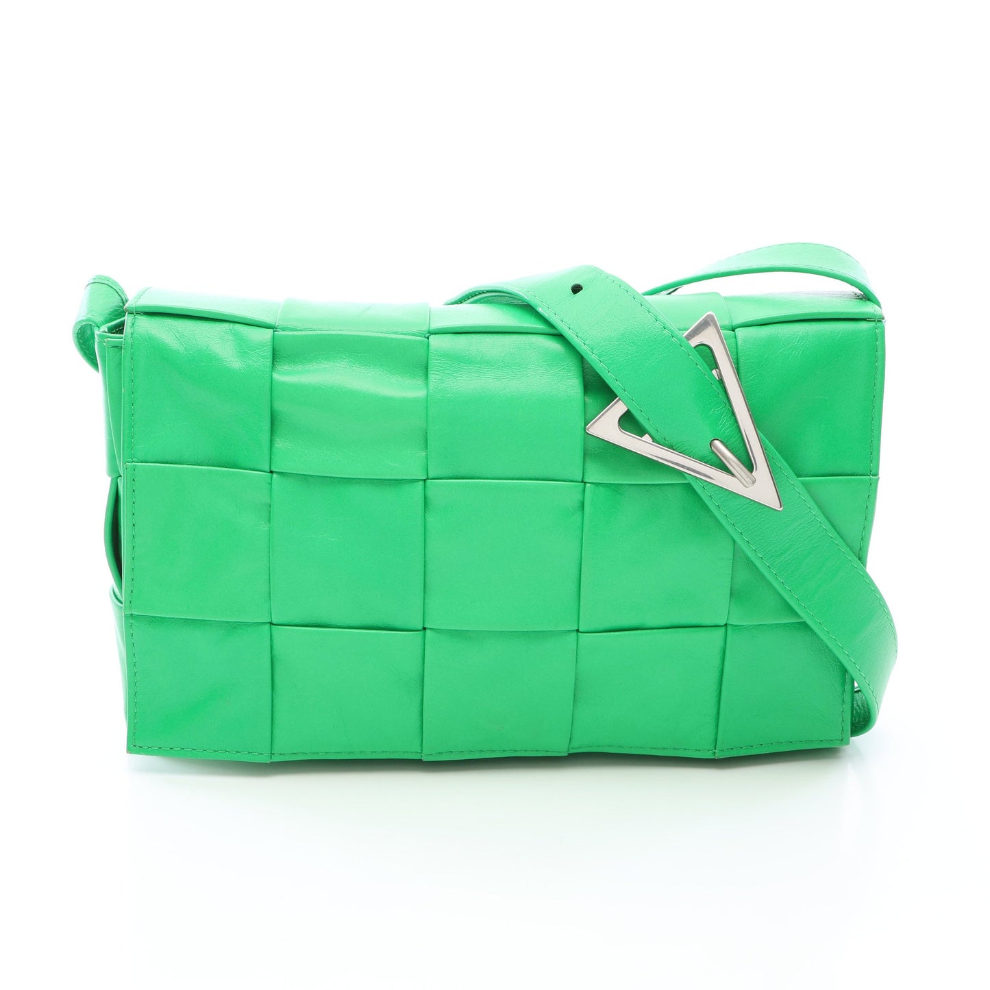 カセット マキシイントレチャート ショルダーバッグ レザー グリーン ボッテガヴェネタ バッグ BOTTEGA VENETA