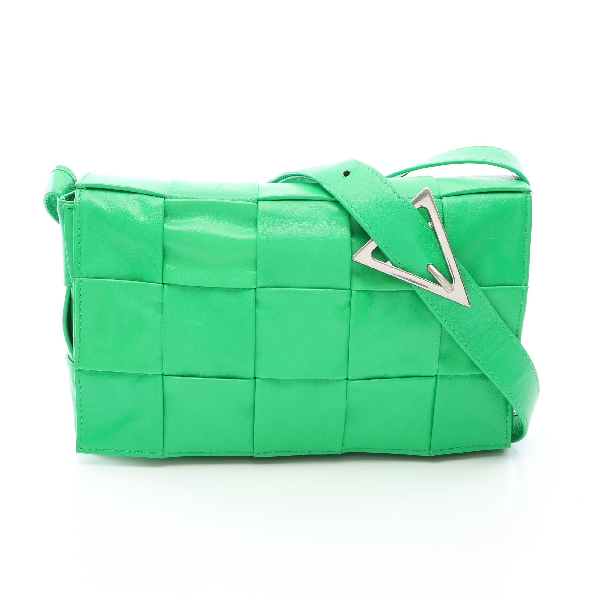 カセット マキシイントレチャート ショルダーバッグ レザー グリーン ボッテガヴェネタ バッグ BOTTEGA VENETA