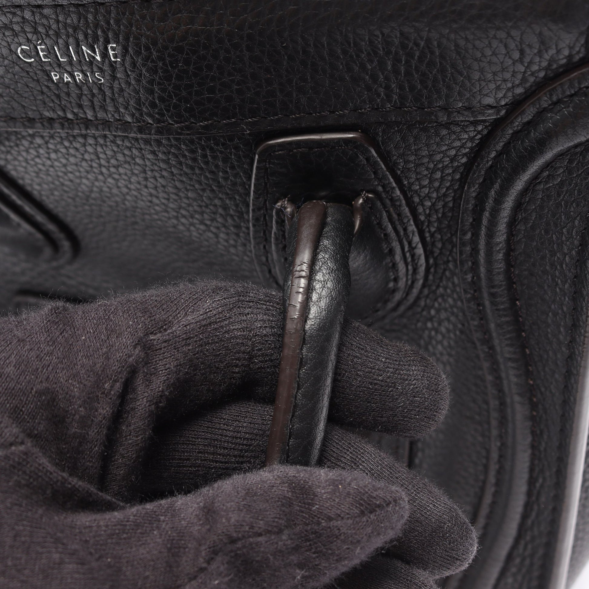 ラゲージ ナノショッパー 2WAY ハンドバッグ レザー ブラック セリーヌ バッグ CELINE