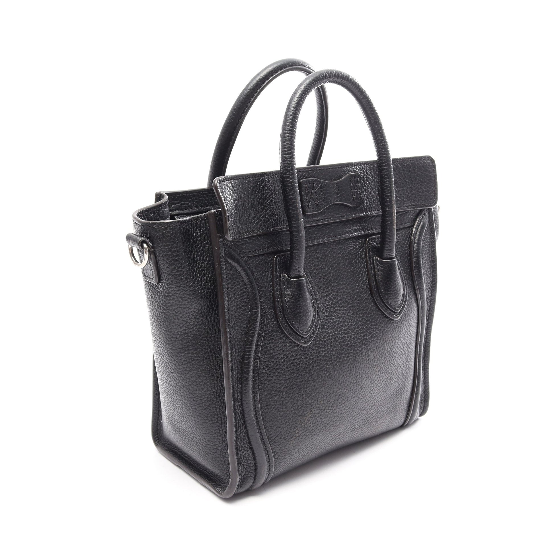 ラゲージ ナノショッパー 2WAY ハンドバッグ レザー ブラック セリーヌ バッグ CELINE