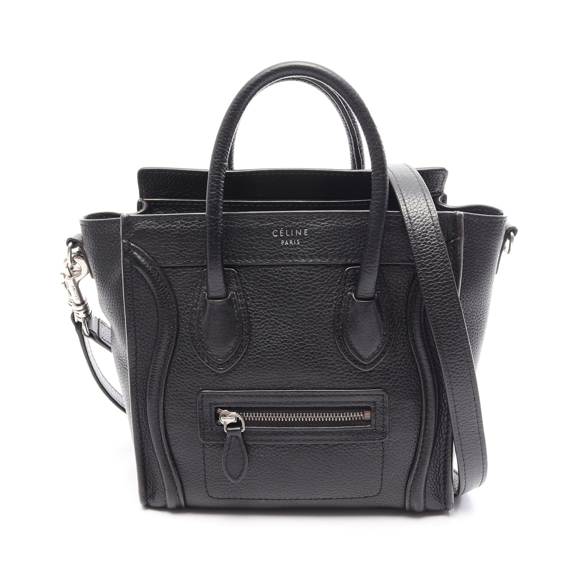 ラゲージ ナノショッパー 2WAY ハンドバッグ レザー ブラック セリーヌ バッグ CELINE