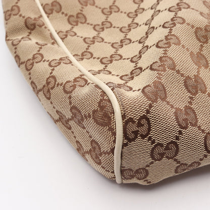 GGキャンバス ショルダーバッグ キャンバス レザー ベージュ オフホワイト グッチ バッグ GUCCI