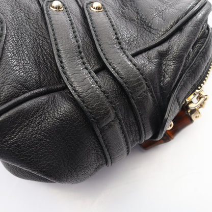 バンブー ホースビット ハンドバッグ レザー ブラック グッチ バッグ GUCCI