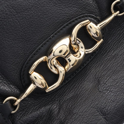 バンブー ホースビット ハンドバッグ レザー ブラック グッチ バッグ GUCCI