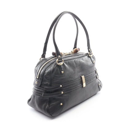 バンブー ホースビット ハンドバッグ レザー ブラック グッチ バッグ GUCCI