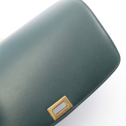 クラシックボックス ミディアム ショルダーバッグ レザー ダークグリーン セリーヌ バッグ CELINE