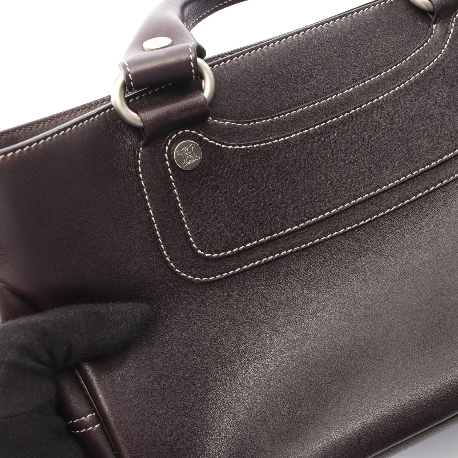 ブギーバッグ ハンドバッグ レザー ダークブラウン セリーヌ バッグ CELINE