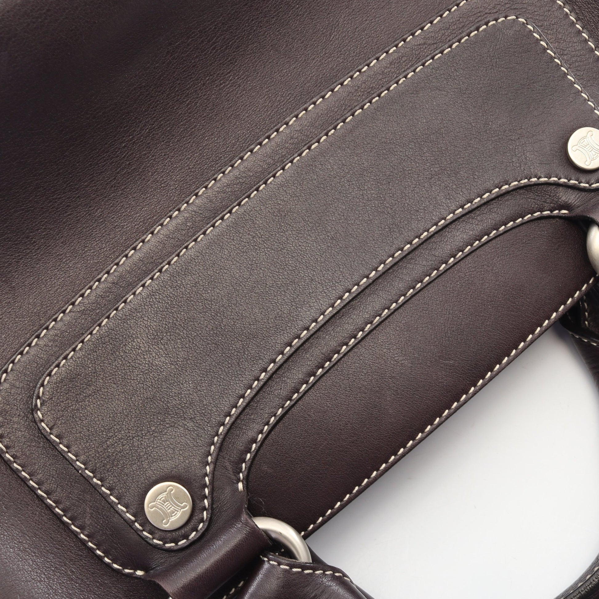 ブギーバッグ ハンドバッグ レザー ダークブラウン セリーヌ バッグ CELINE