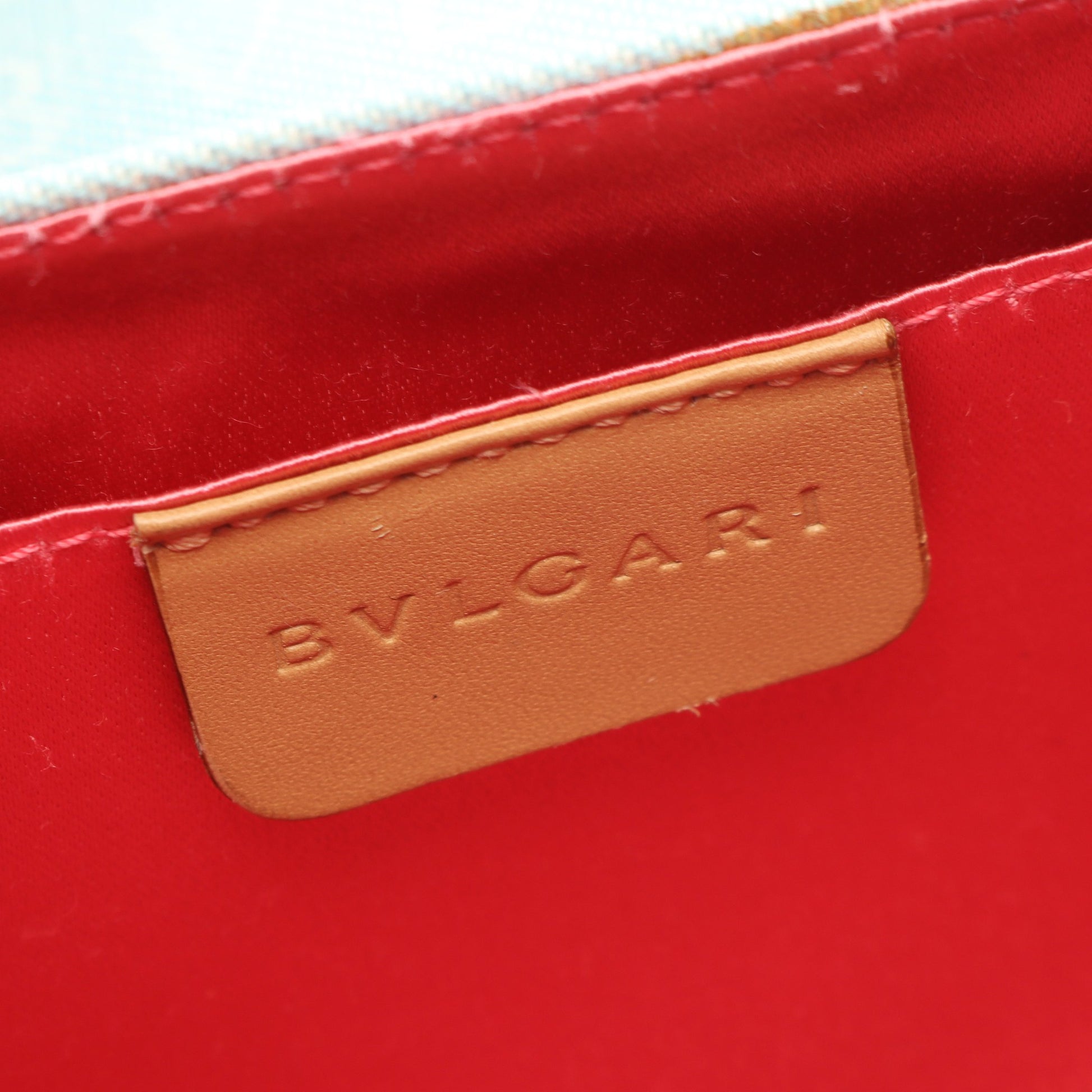 B-ZERO1 ビーゼロワン ロゴマニア ハンドバッグ キャンバス レザー ライトブルー ライトブラウン ブルガリ バッグ BVLGARI