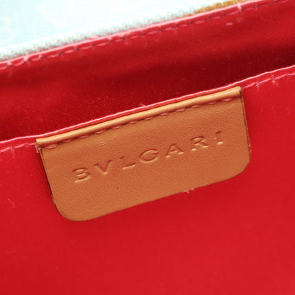 B-ZERO1 ビーゼロワン ロゴマニア ハンドバッグ キャンバス レザー ライトブルー ライトブラウン ブルガリ バッグ BVLGARI