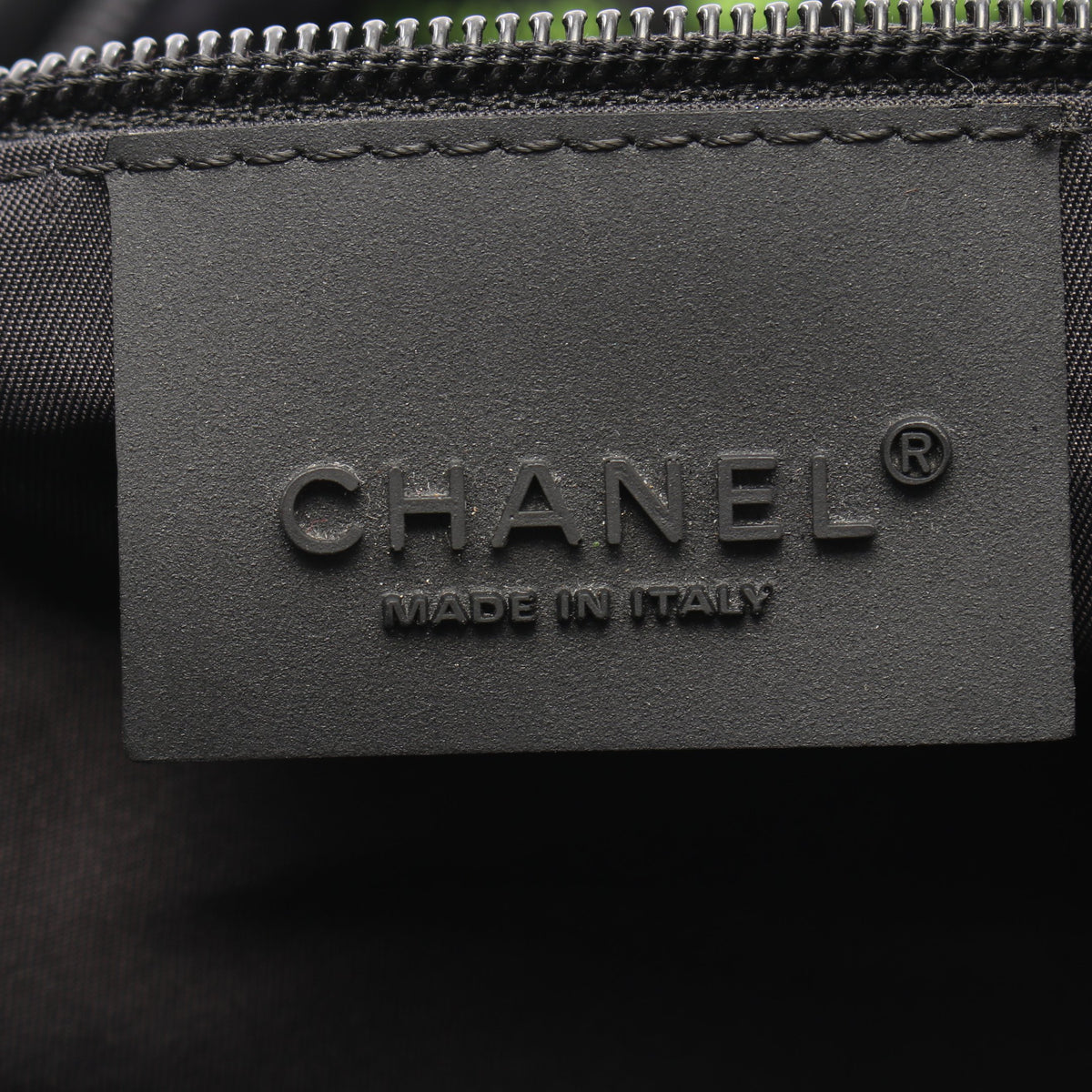 スポーツライン 2WAY ボストンバッグ ナイロン ブラック シルバー金具 シャネル バッグ CHANEL