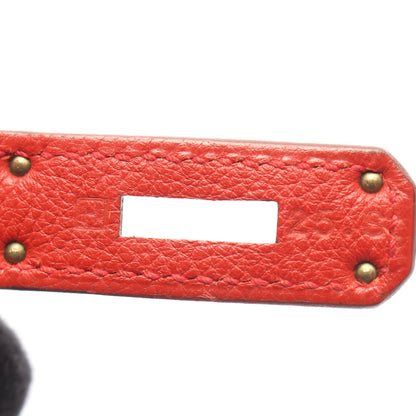 バーキン35 ルージュヴィフ ハンドバッグ トゴ レッド ゴールド金具 □H刻印 エルメス バッグ HERMES