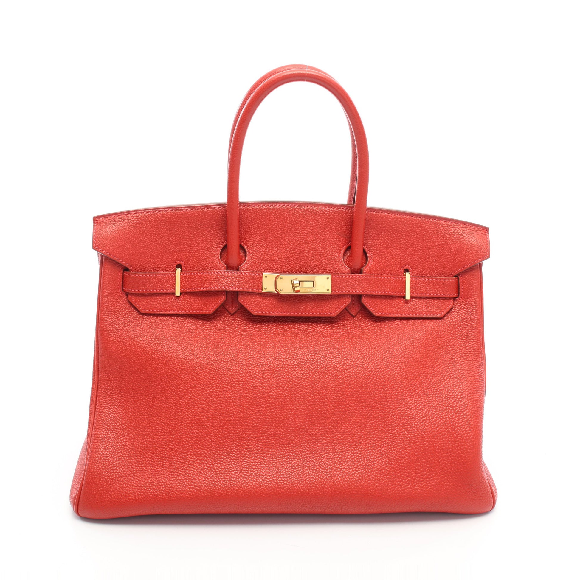 バーキン35 ルージュヴィフ ハンドバッグ トゴ レッド ゴールド金具 □H刻印 エルメス バッグ HERMES