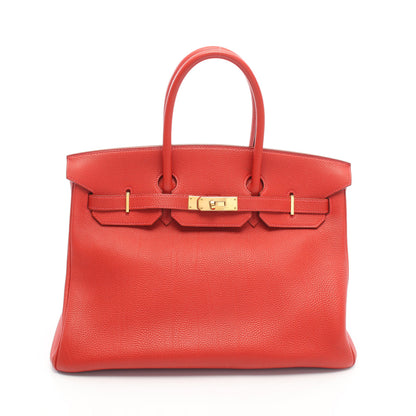 バーキン35 ルージュヴィフ ハンドバッグ トゴ レッド ゴールド金具 □H刻印 エルメス バッグ HERMES