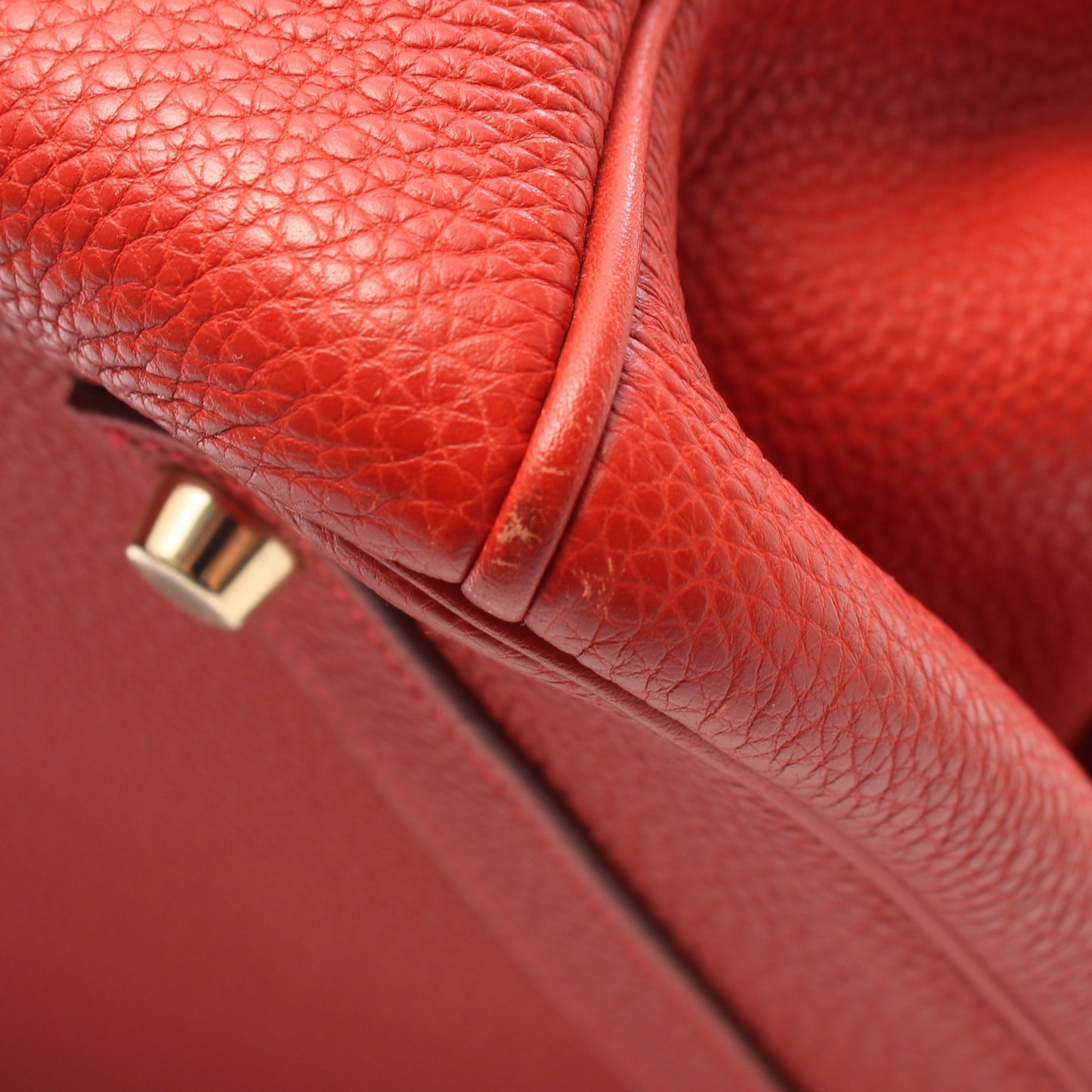 バーキン35 ルージュヴィフ ハンドバッグ トゴ レッド ゴールド金具 □H刻印 エルメス バッグ HERMES