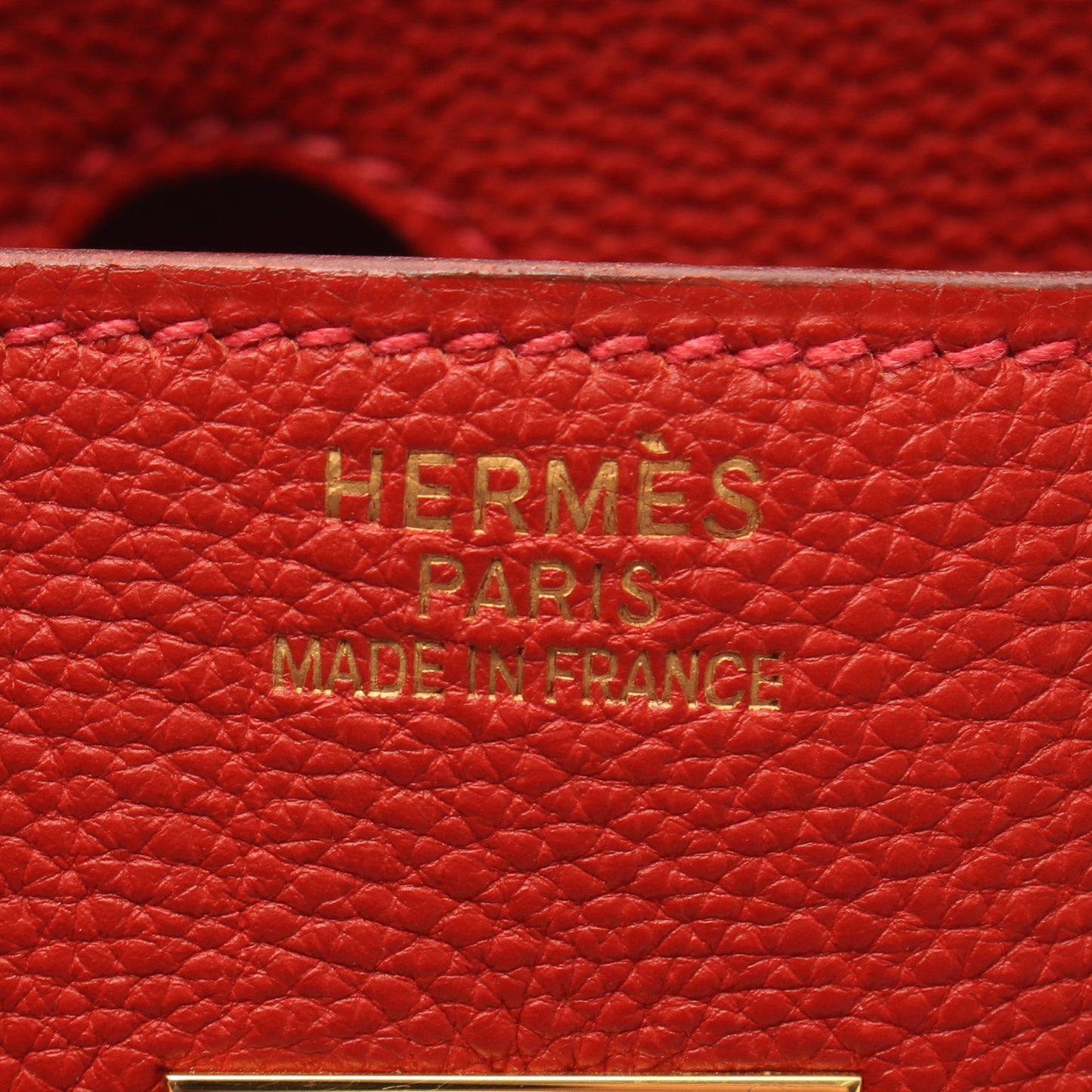 バーキン35 ルージュヴィフ ハンドバッグ トゴ レッド ゴールド金具 □H刻印 エルメス バッグ HERMES