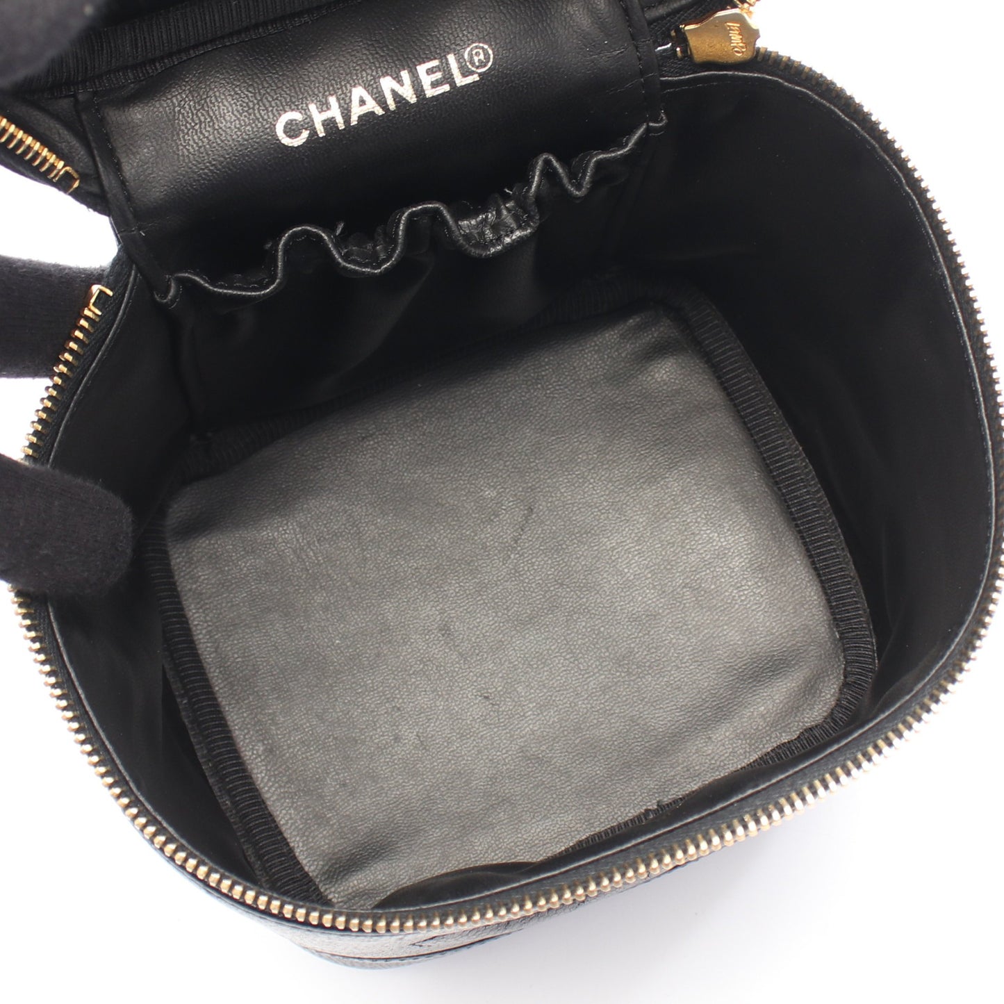 ココマーク ハンドバッグ バニティバッグ キャビアスキン ブラック ゴールド金具 シャネル バッグ CHANEL