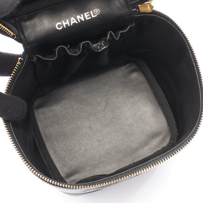ココマーク ハンドバッグ バニティバッグ キャビアスキン ブラック ゴールド金具 シャネル バッグ CHANEL
