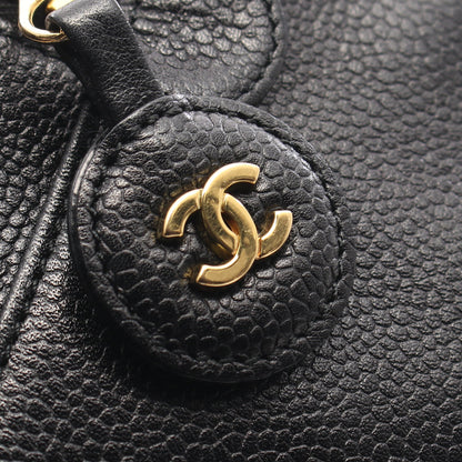 ココマーク ハンドバッグ バニティバッグ キャビアスキン ブラック ゴールド金具 シャネル バッグ CHANEL